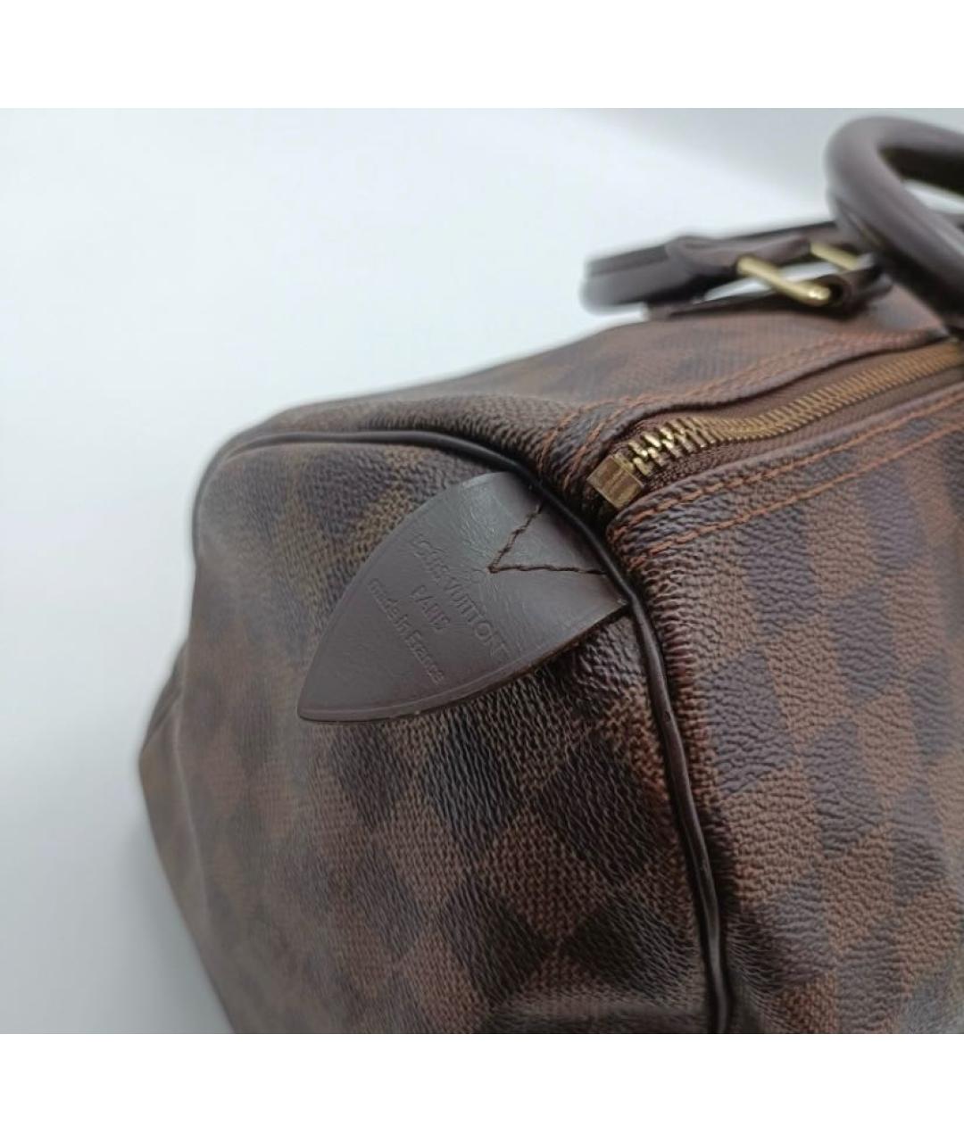 LOUIS VUITTON Коричневая кожаная дорожная/спортивная сумка, фото 6