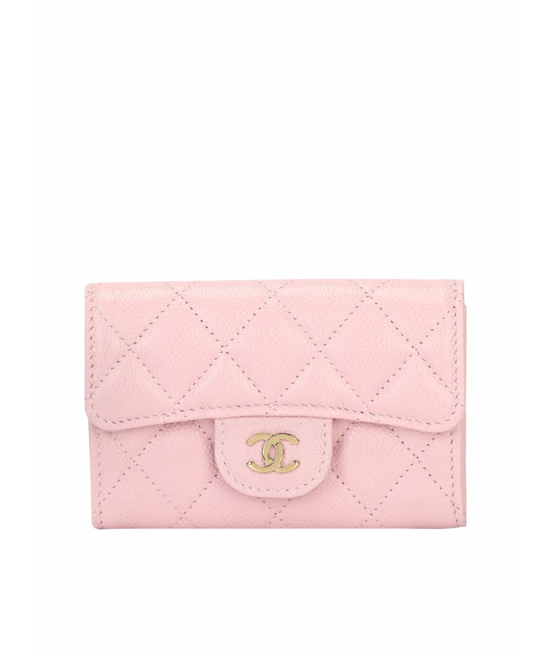 CHANEL Розовый кожаный кошелек, фото 1