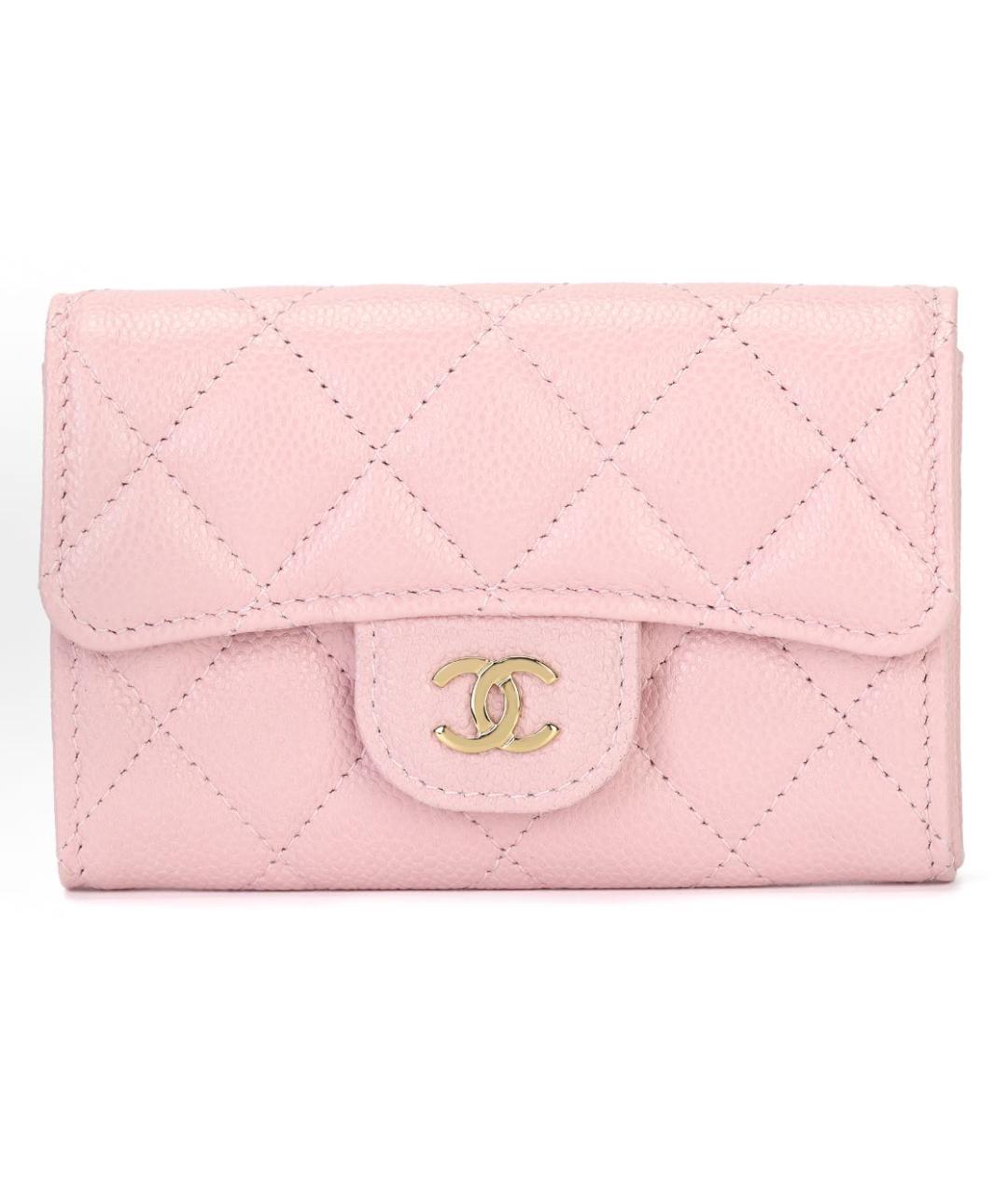 CHANEL Розовый кожаный кошелек, фото 8