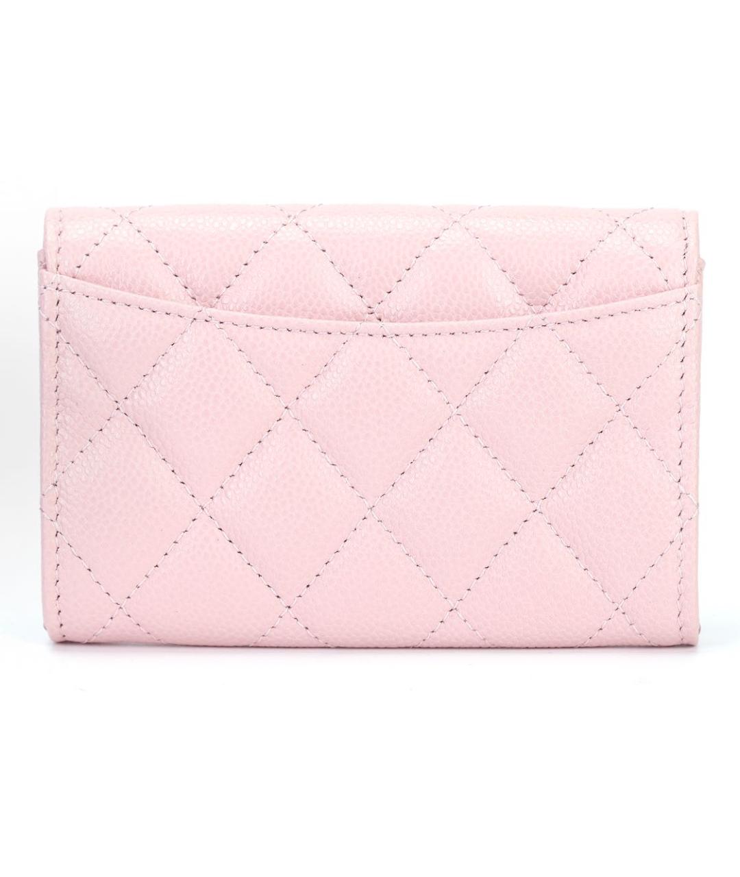 CHANEL Розовый кожаный кошелек, фото 3