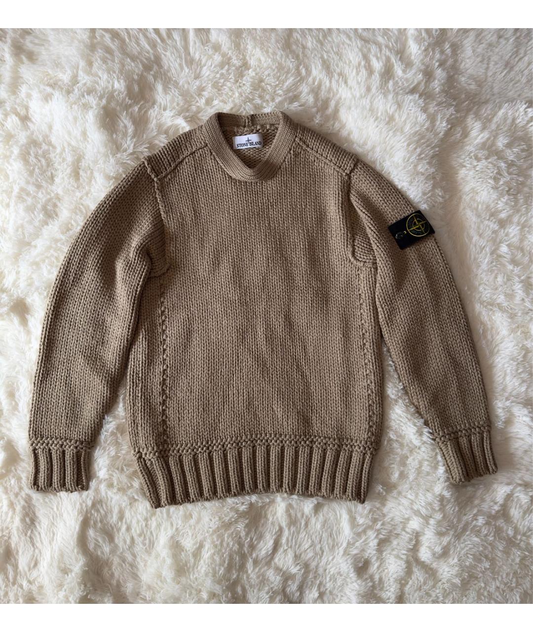 STONE ISLAND Бежевый вискозный джемпер / свитер, фото 8