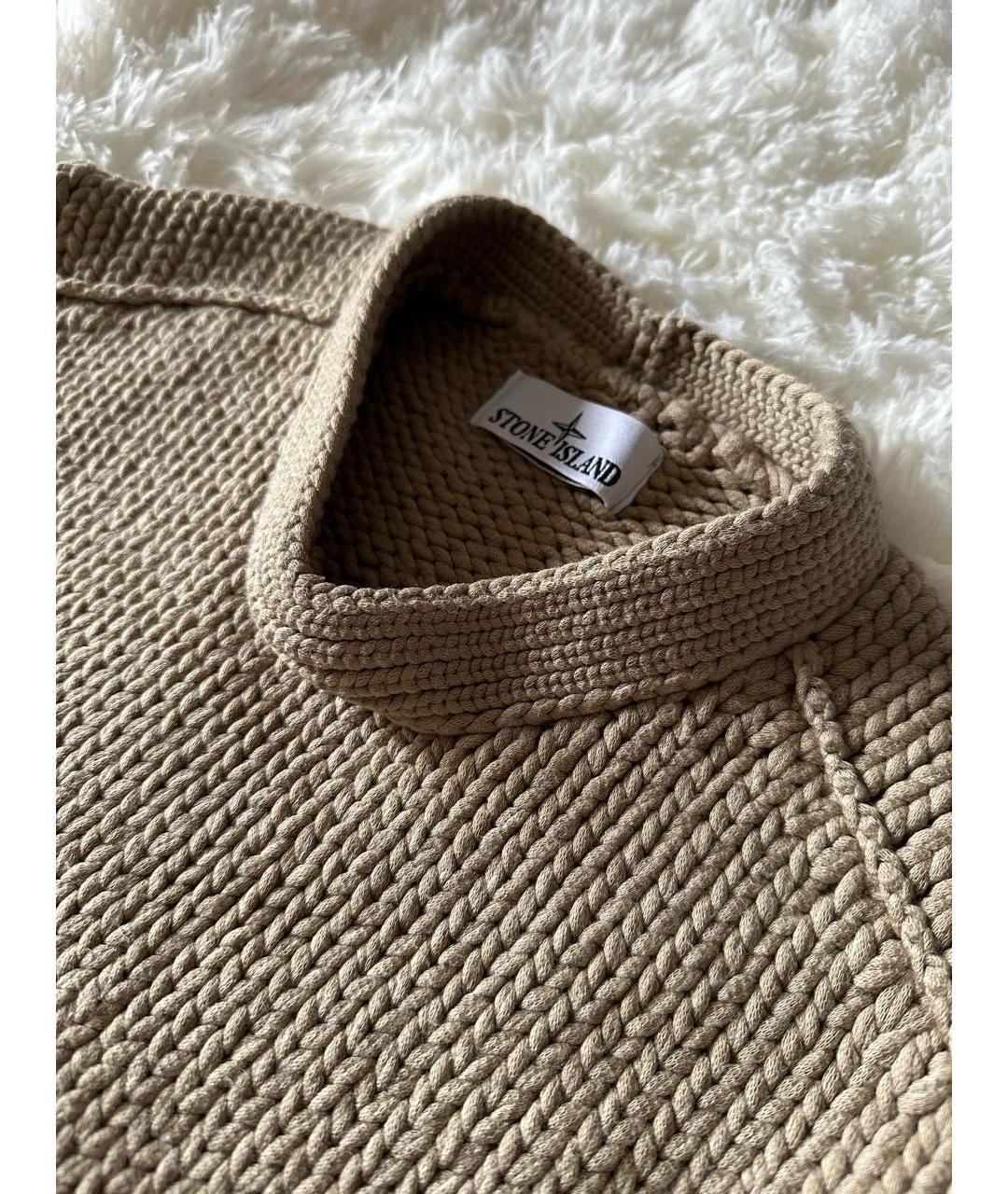 STONE ISLAND Бежевый вискозный джемпер / свитер, фото 4