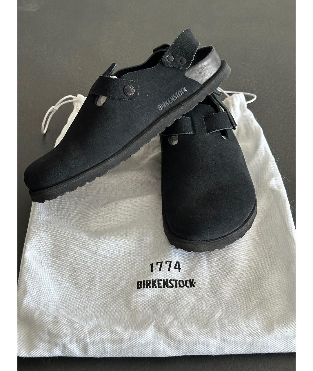 BIRKENSTOCK Черные замшевые сабо, фото 5