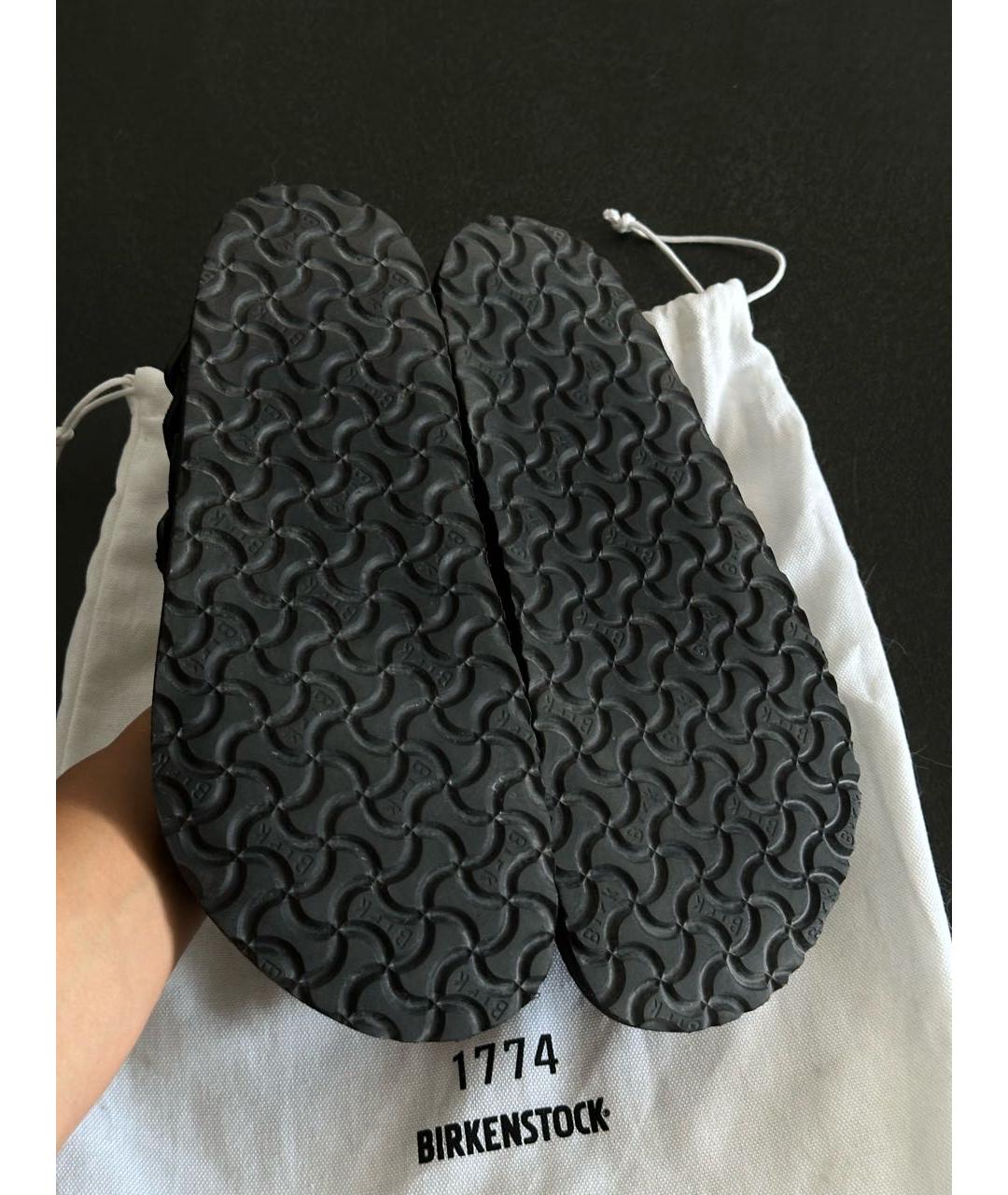 BIRKENSTOCK Черные замшевые сабо, фото 4