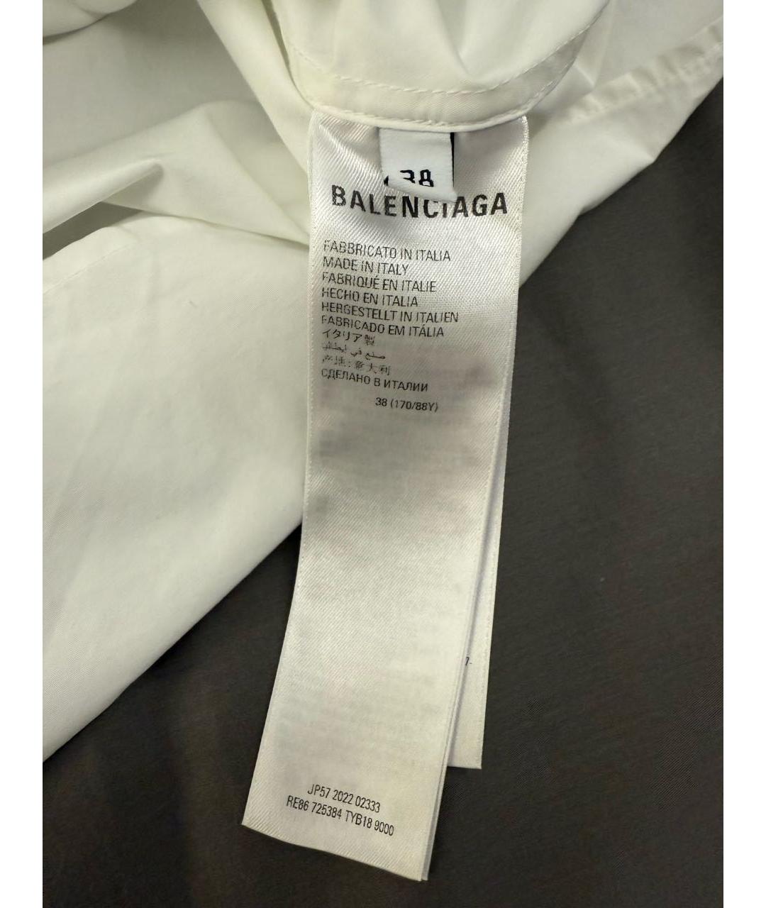 BALENCIAGA Белая хлопковая кэжуал рубашка, фото 7