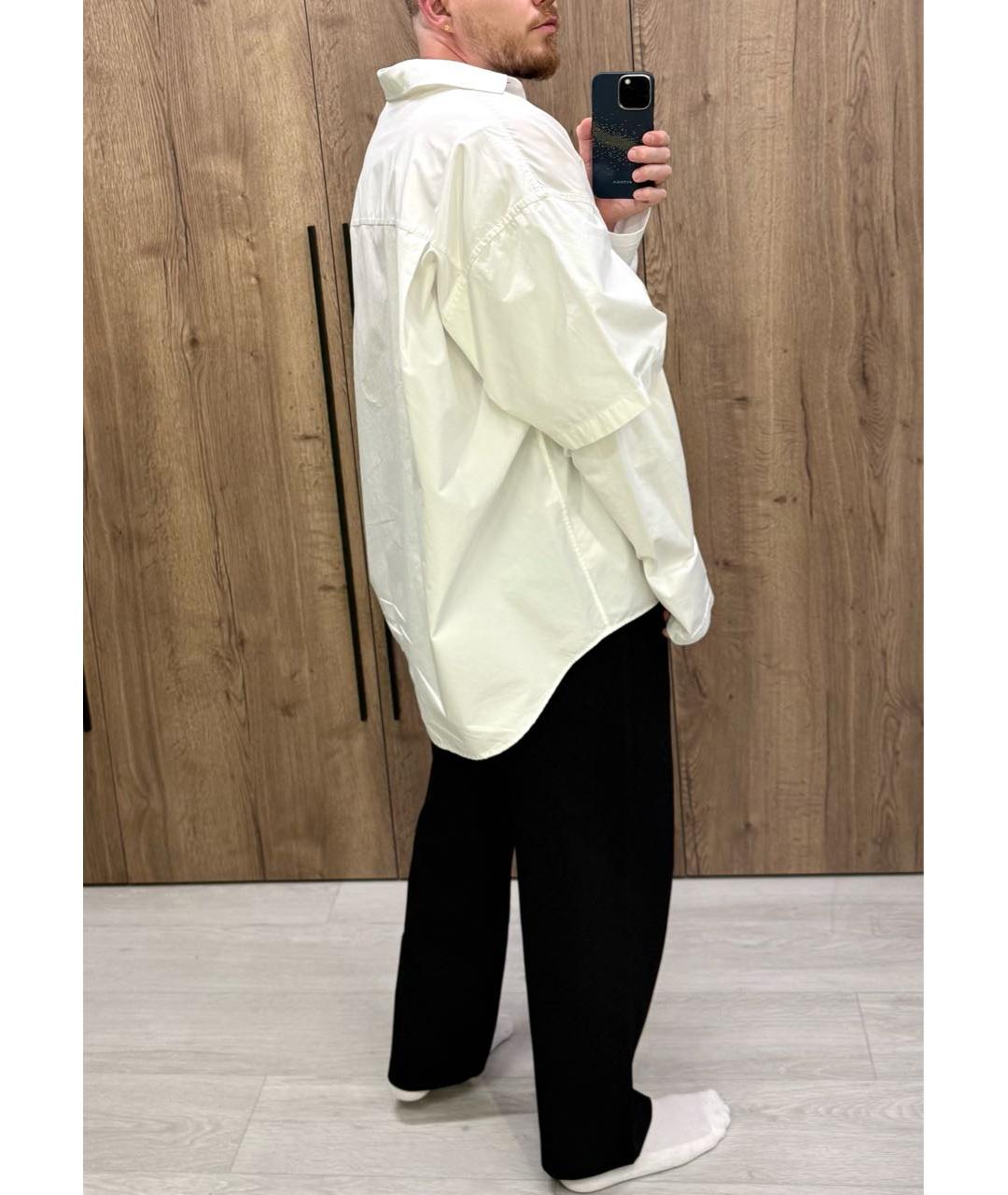 BALENCIAGA Белая хлопковая кэжуал рубашка, фото 6