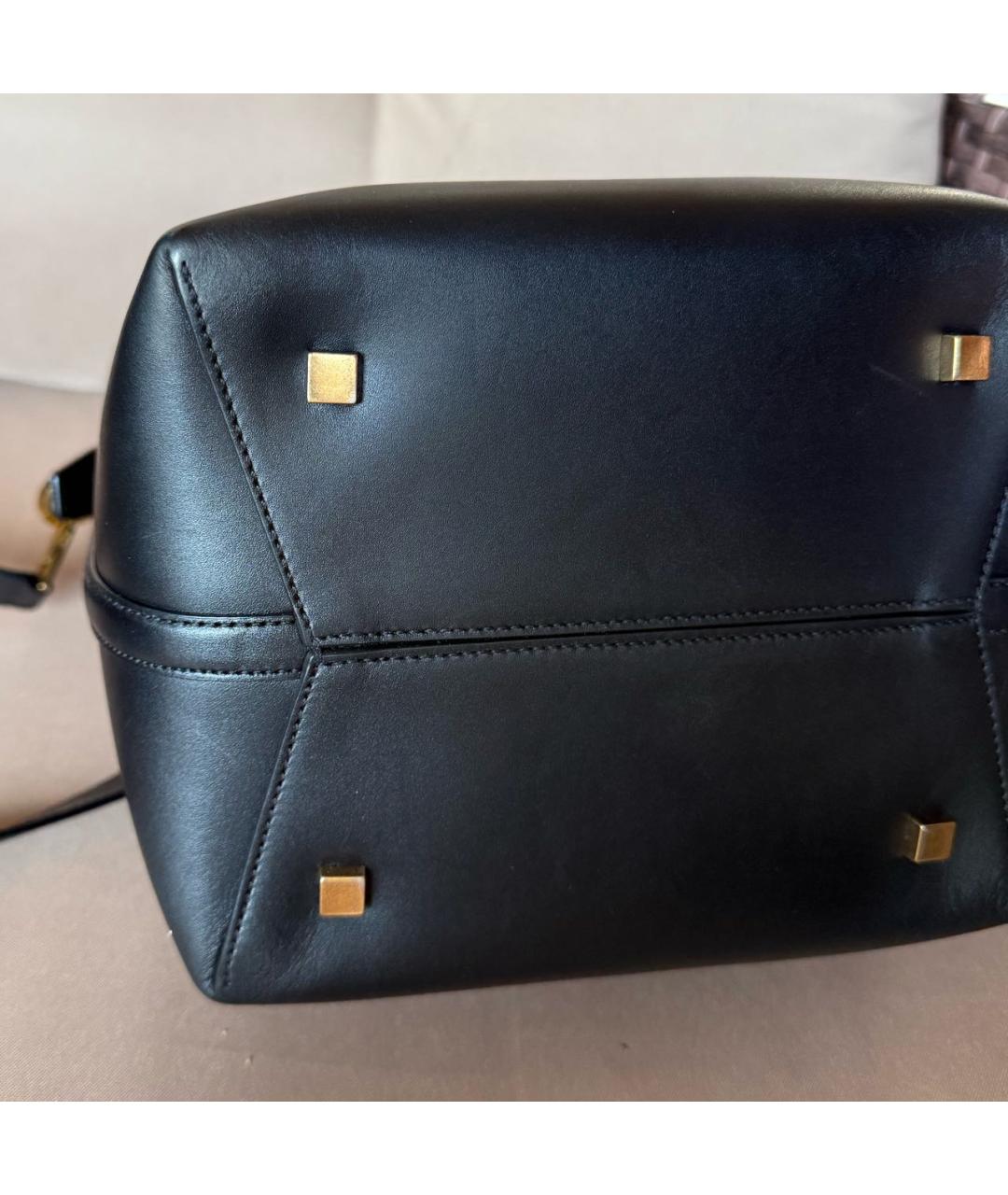 SAINT LAURENT Черная кожаная сумка с короткими ручками, фото 7
