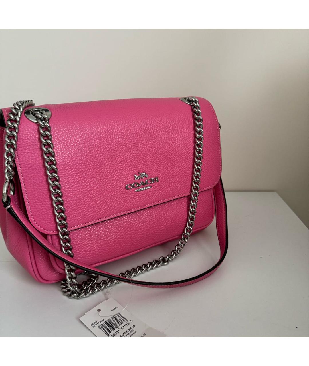 COACH Фуксия кожаная сумка через плечо, фото 2