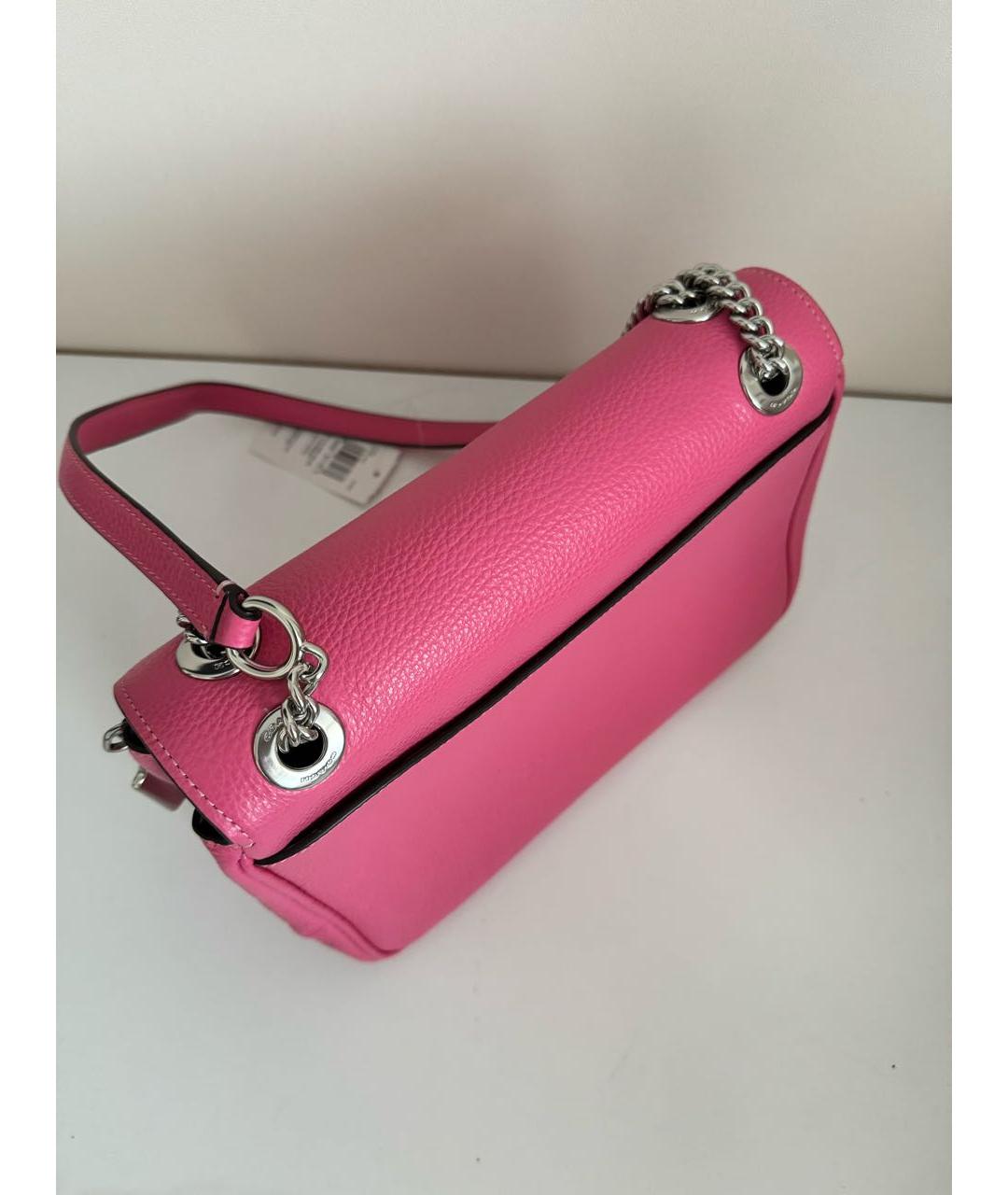COACH Фуксия кожаная сумка через плечо, фото 3