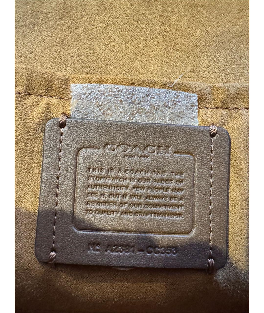 COACH Фуксия кожаная сумка через плечо, фото 7