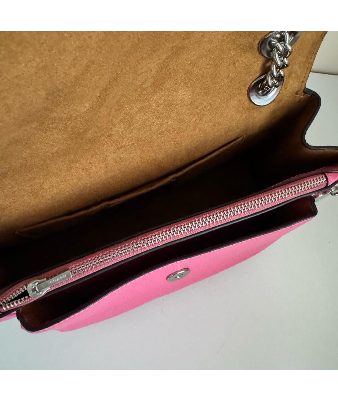 COACH Фуксия кожаная сумка через плечо, фото 4