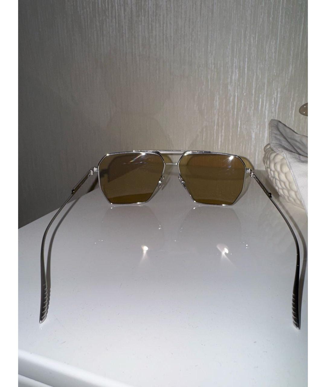 BOTTEGA VENETA Серебряные металлические солнцезащитные очки, фото 3