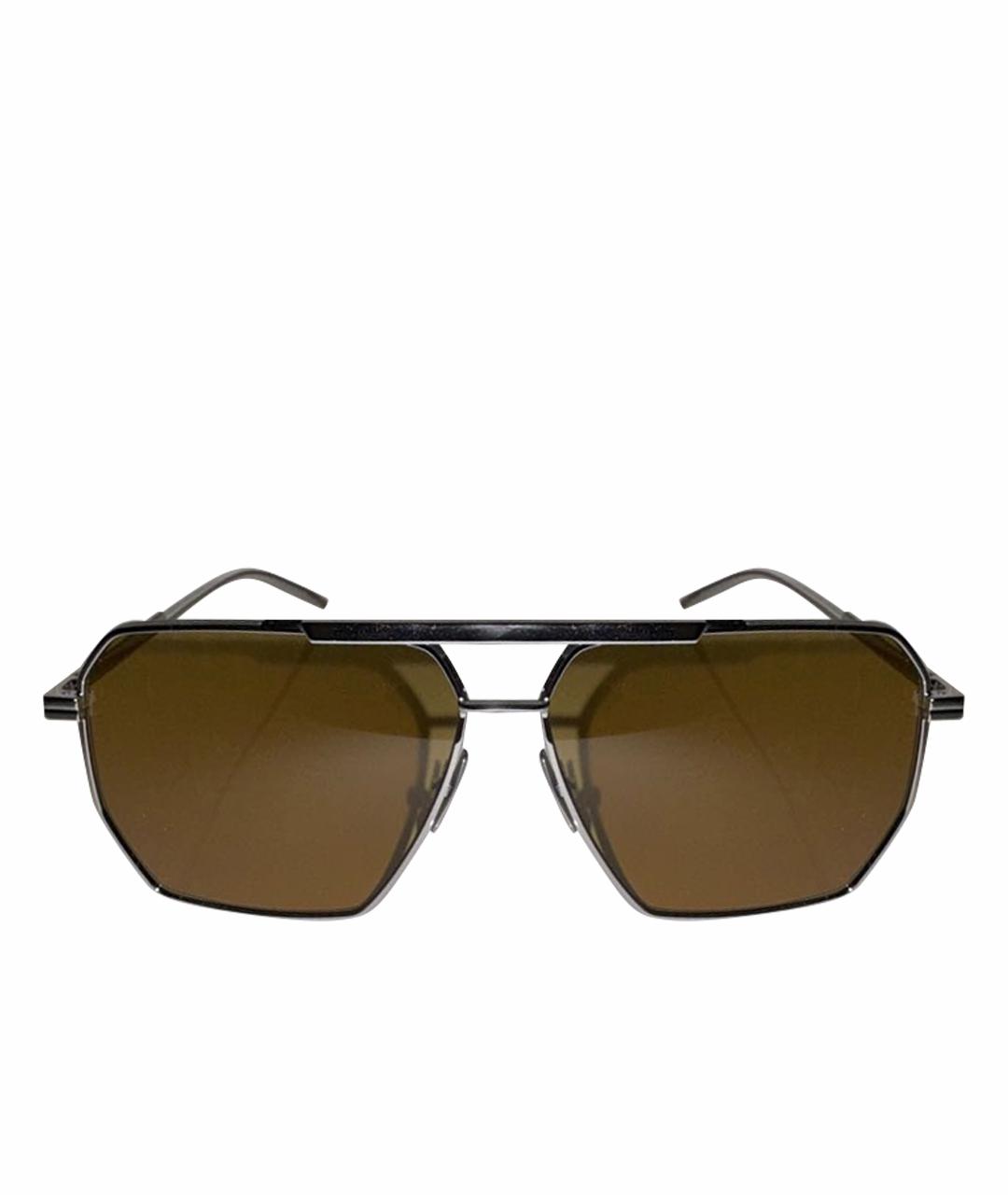 BOTTEGA VENETA Серебряные металлические солнцезащитные очки, фото 1