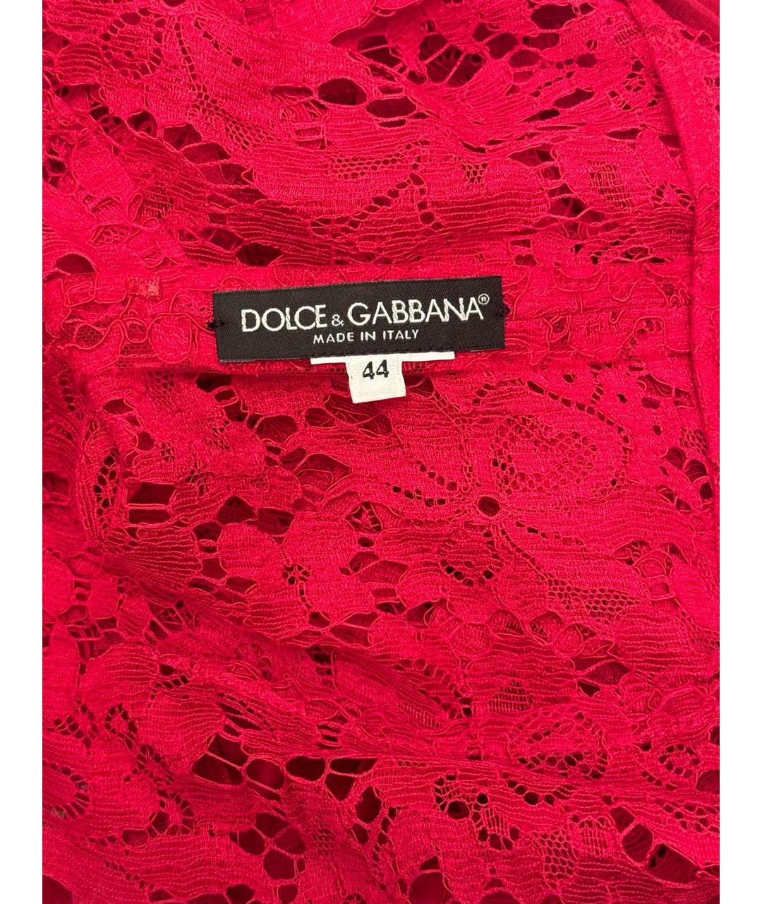 DOLCE&GABBANA Красное кружевное вечернее платье, фото 3
