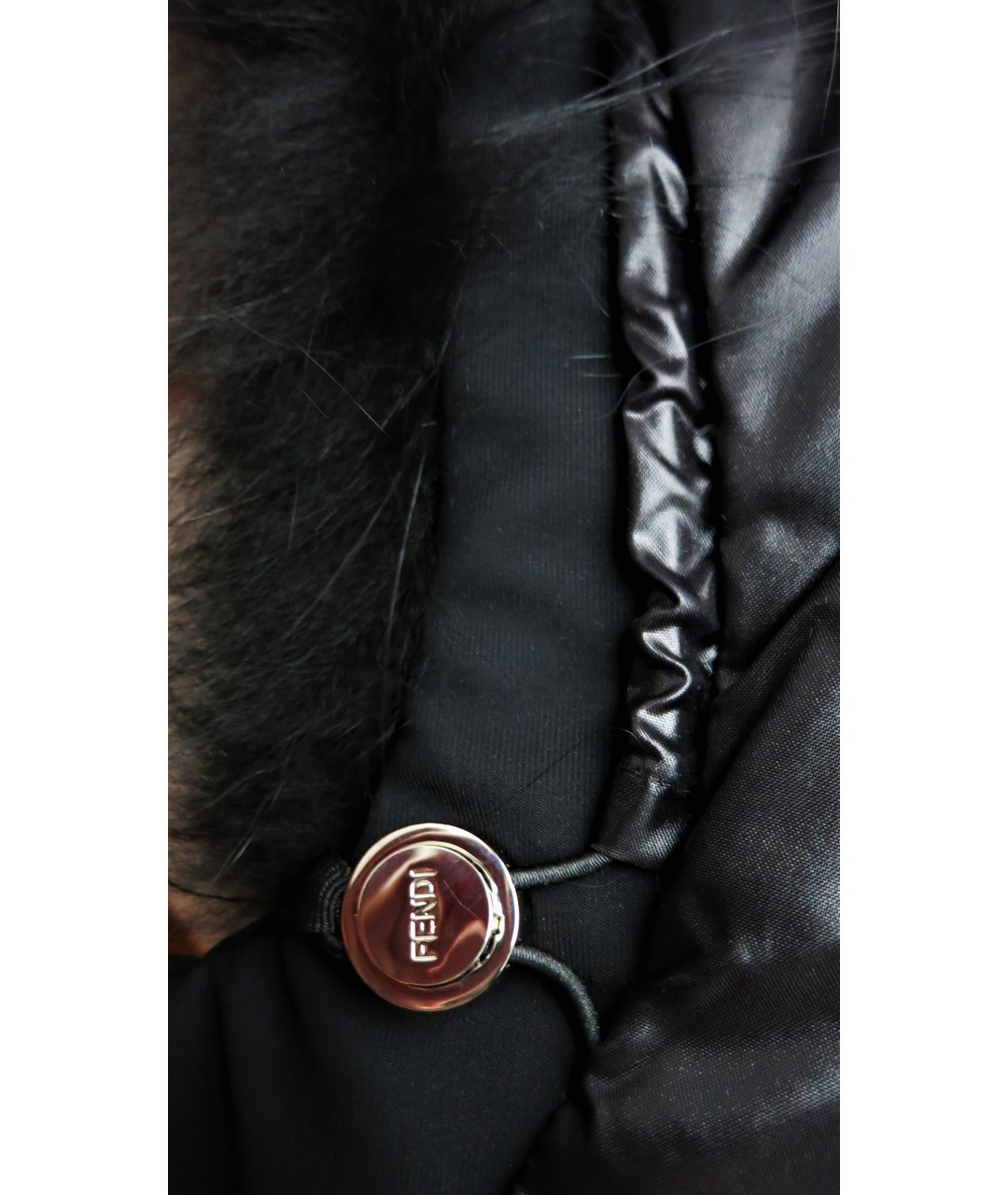 FENDI Черная полиэстеровая куртка, фото 5