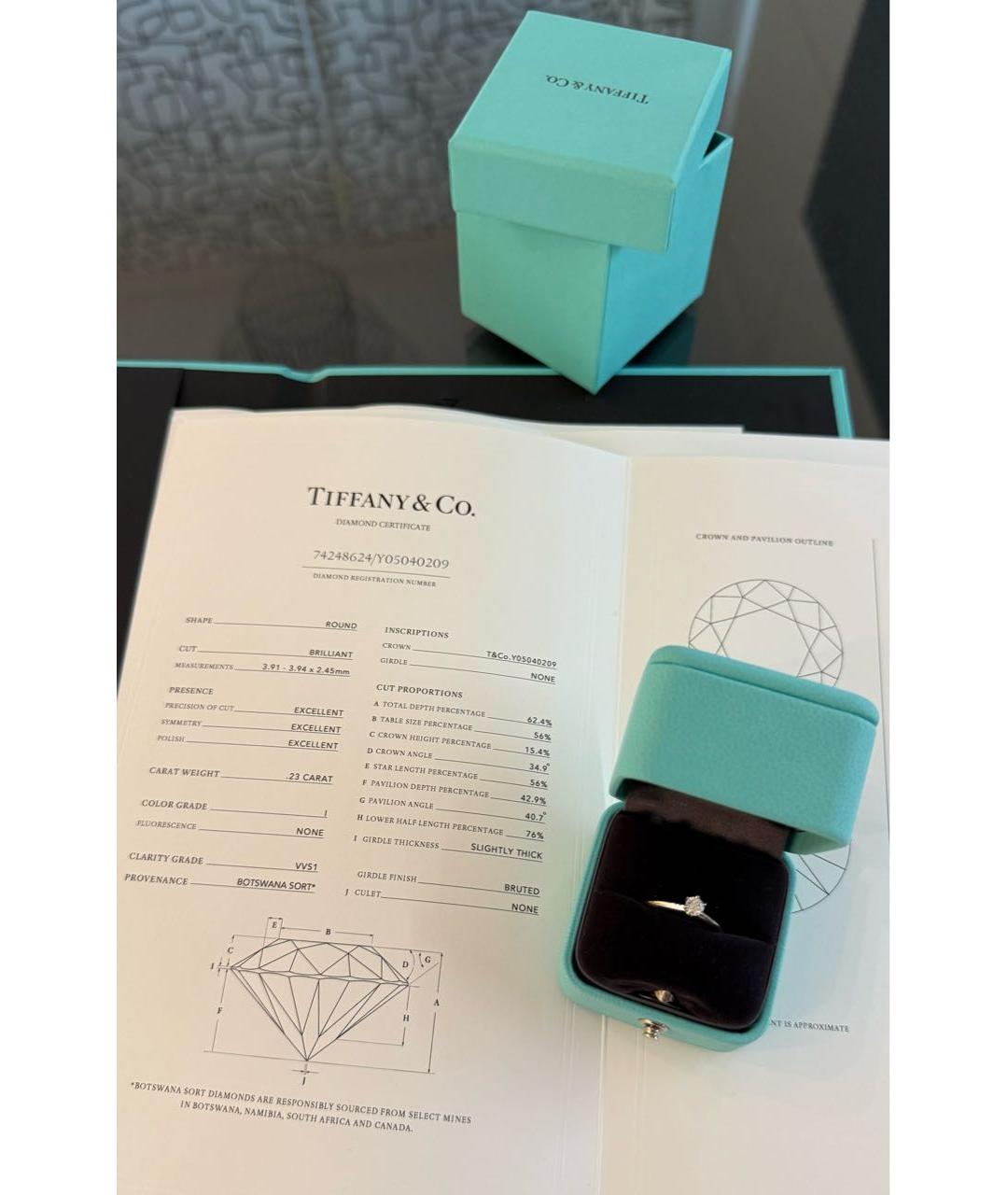 TIFFANY&CO Белое платиновое кольцо, фото 5