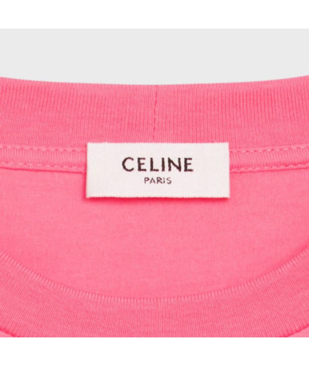 CELINE Розовая футболка, фото 3