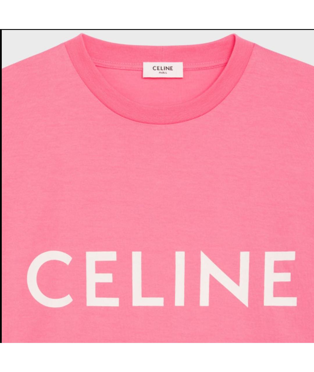 CELINE Розовая футболка, фото 2