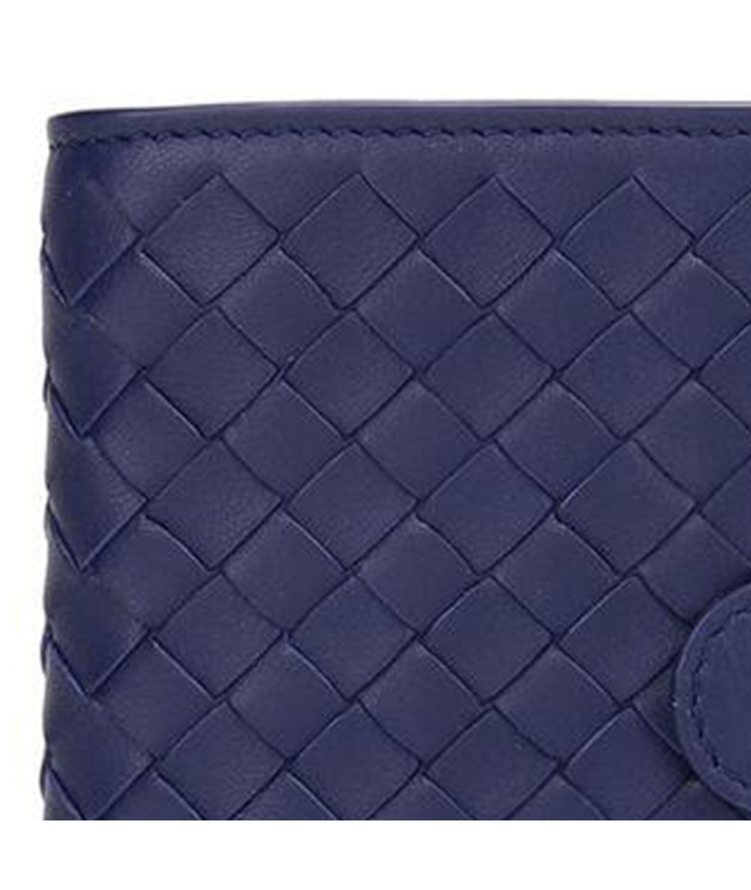 BOTTEGA VENETA Темно-синий кожаный кошелек, фото 5