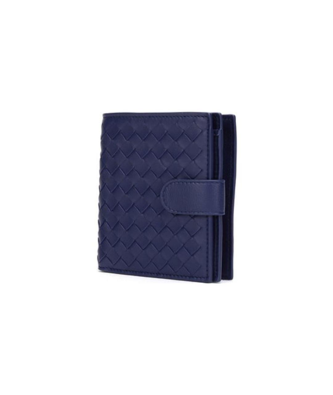 BOTTEGA VENETA Темно-синий кожаный кошелек, фото 2