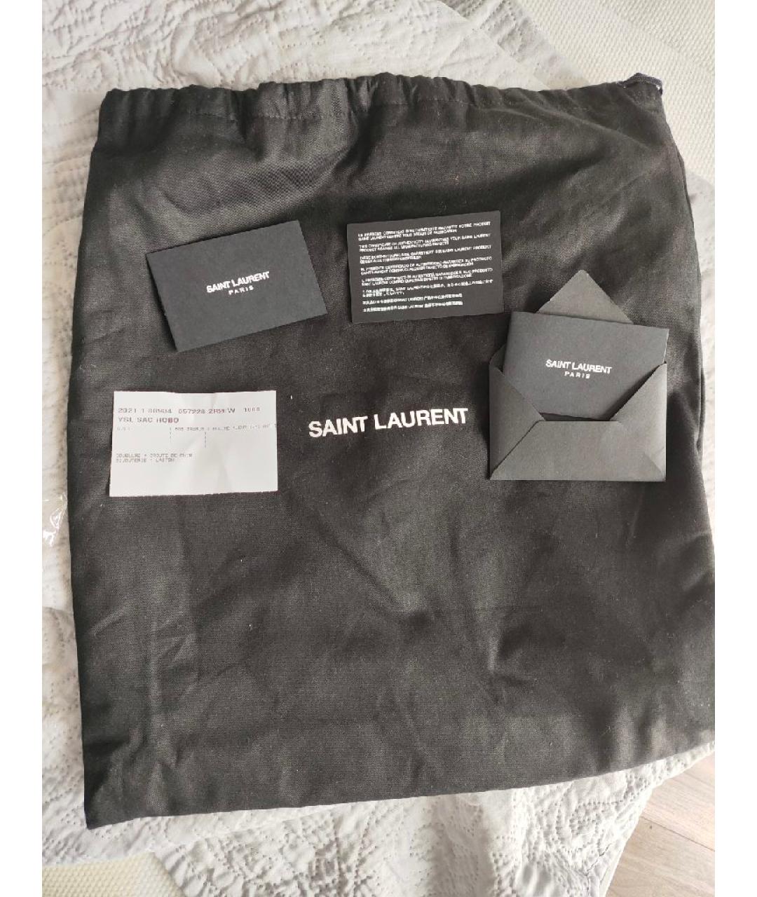 SAINT LAURENT Черная кожаная сумка с короткими ручками, фото 5