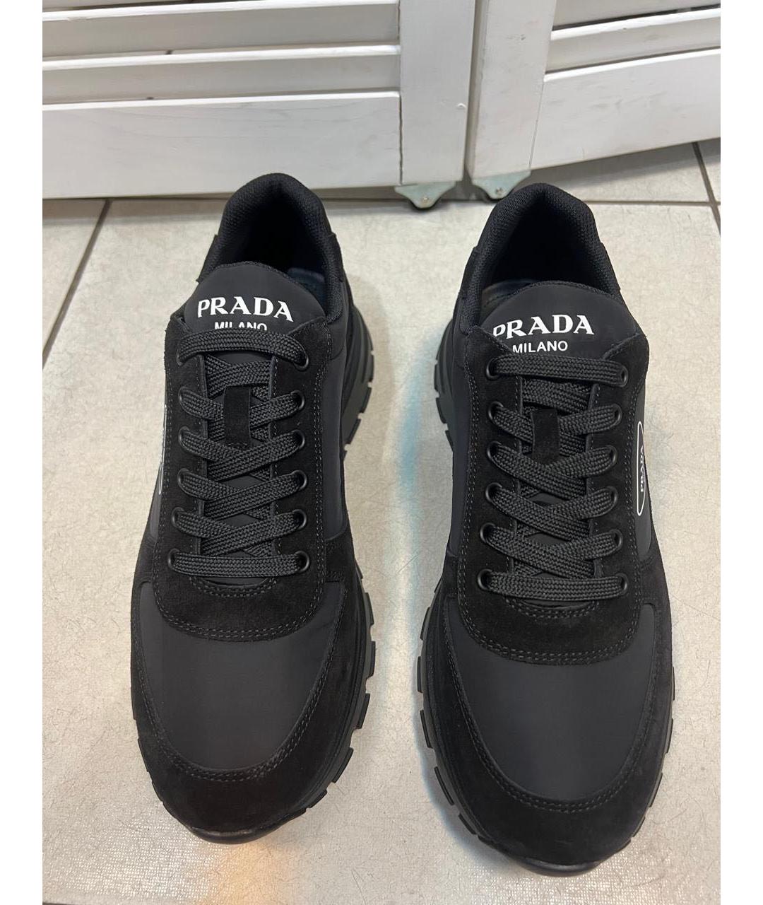 PRADA Черные низкие кроссовки / кеды, фото 2