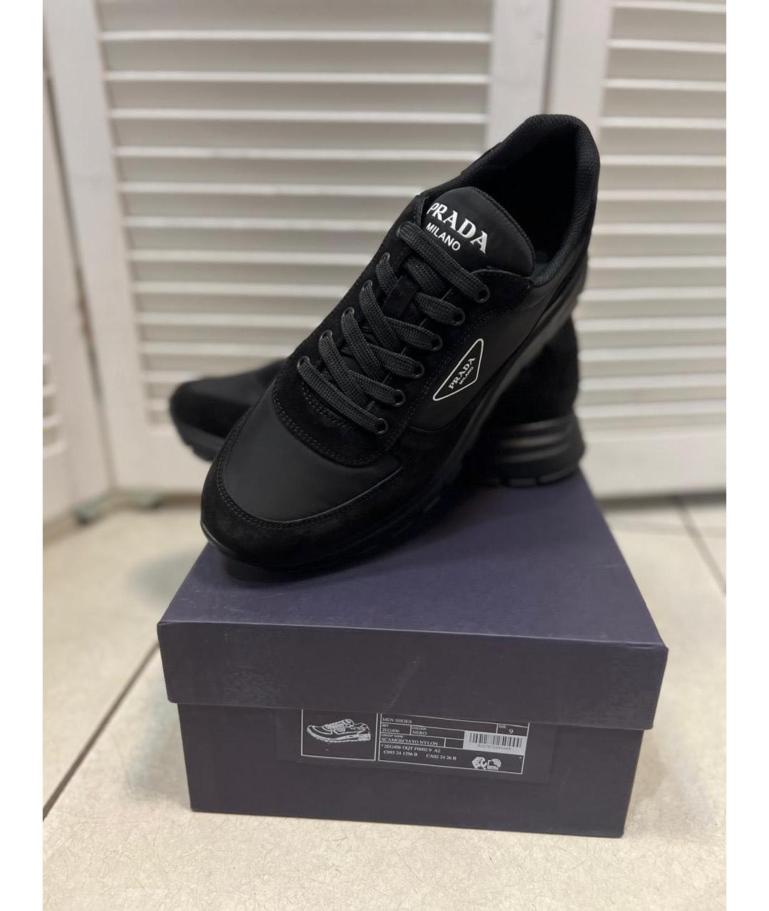 PRADA Черные низкие кроссовки / кеды, фото 6