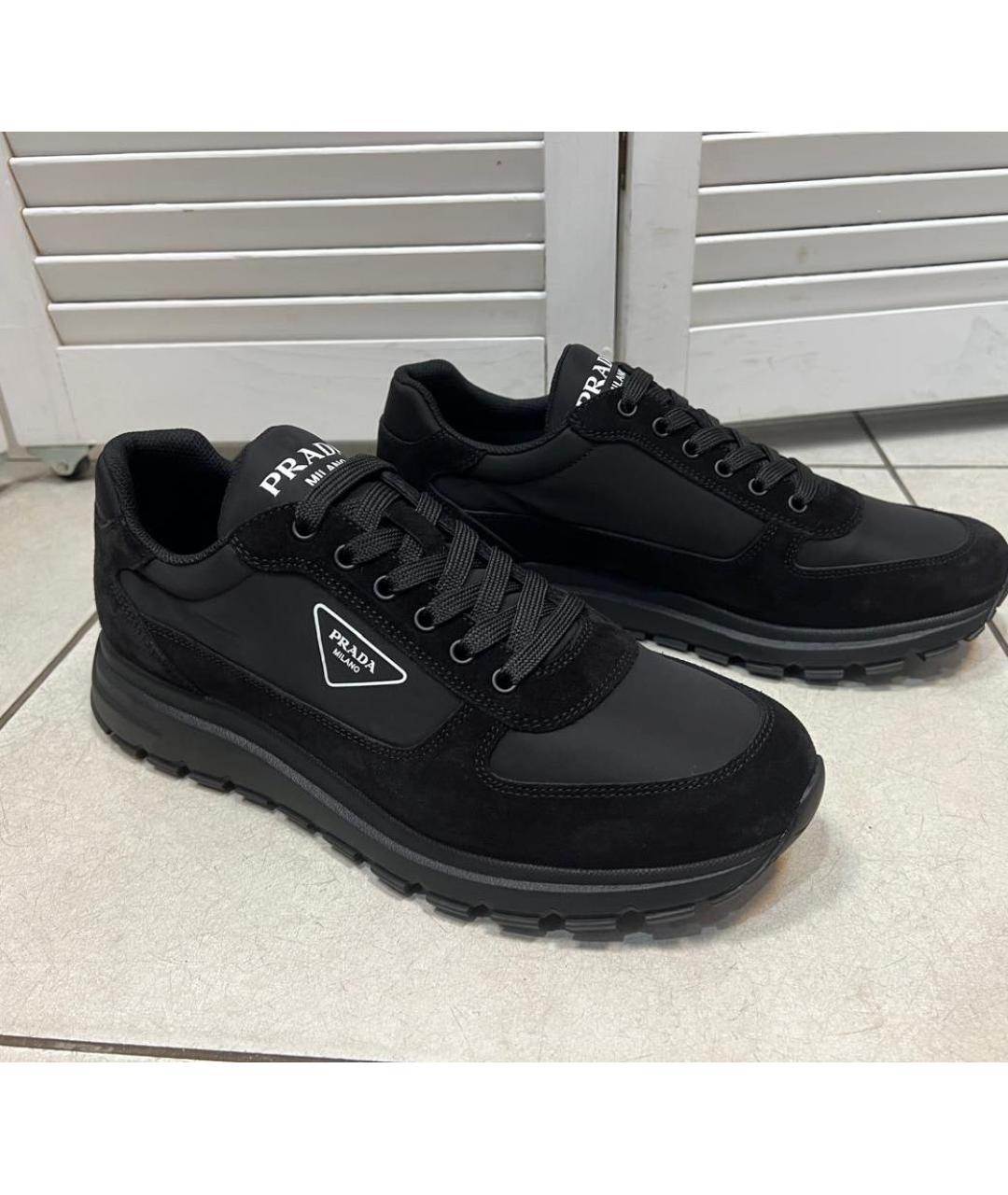 PRADA Черные низкие кроссовки / кеды, фото 7