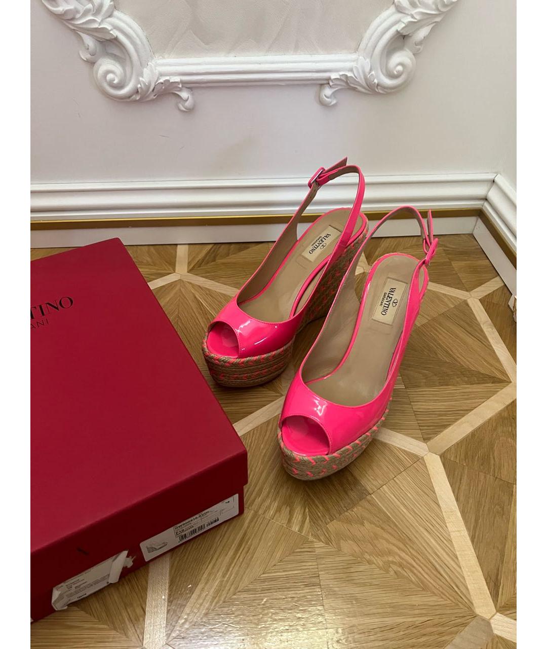 VALENTINO Фуксия эспадрильи из лакированной кожи, фото 5