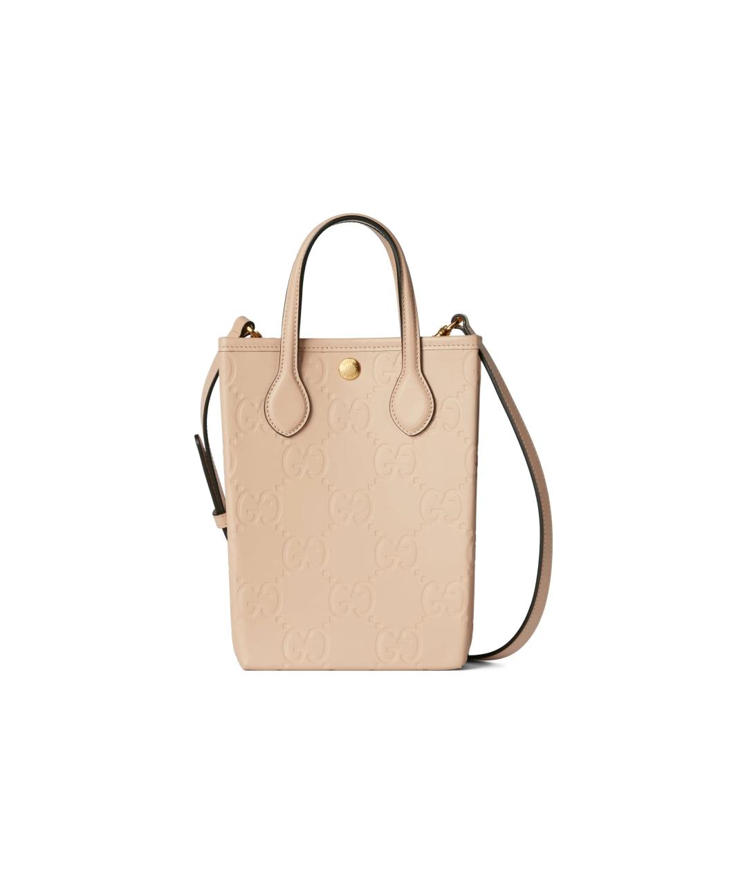 GUCCI Бежевая кожаная сумка через плечо, фото 1