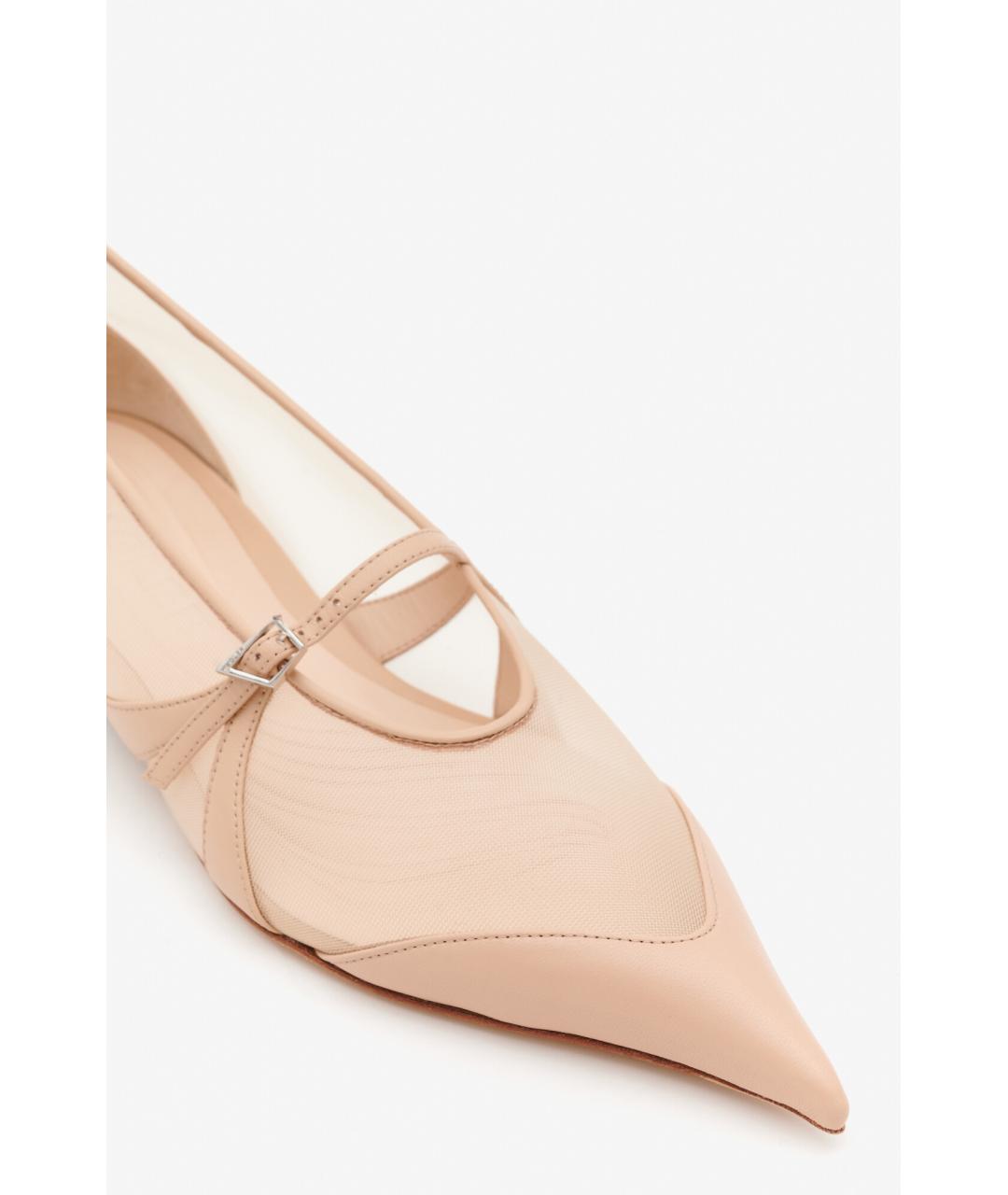 MUGLER Бежевые лодочки на низком каблуке, фото 4