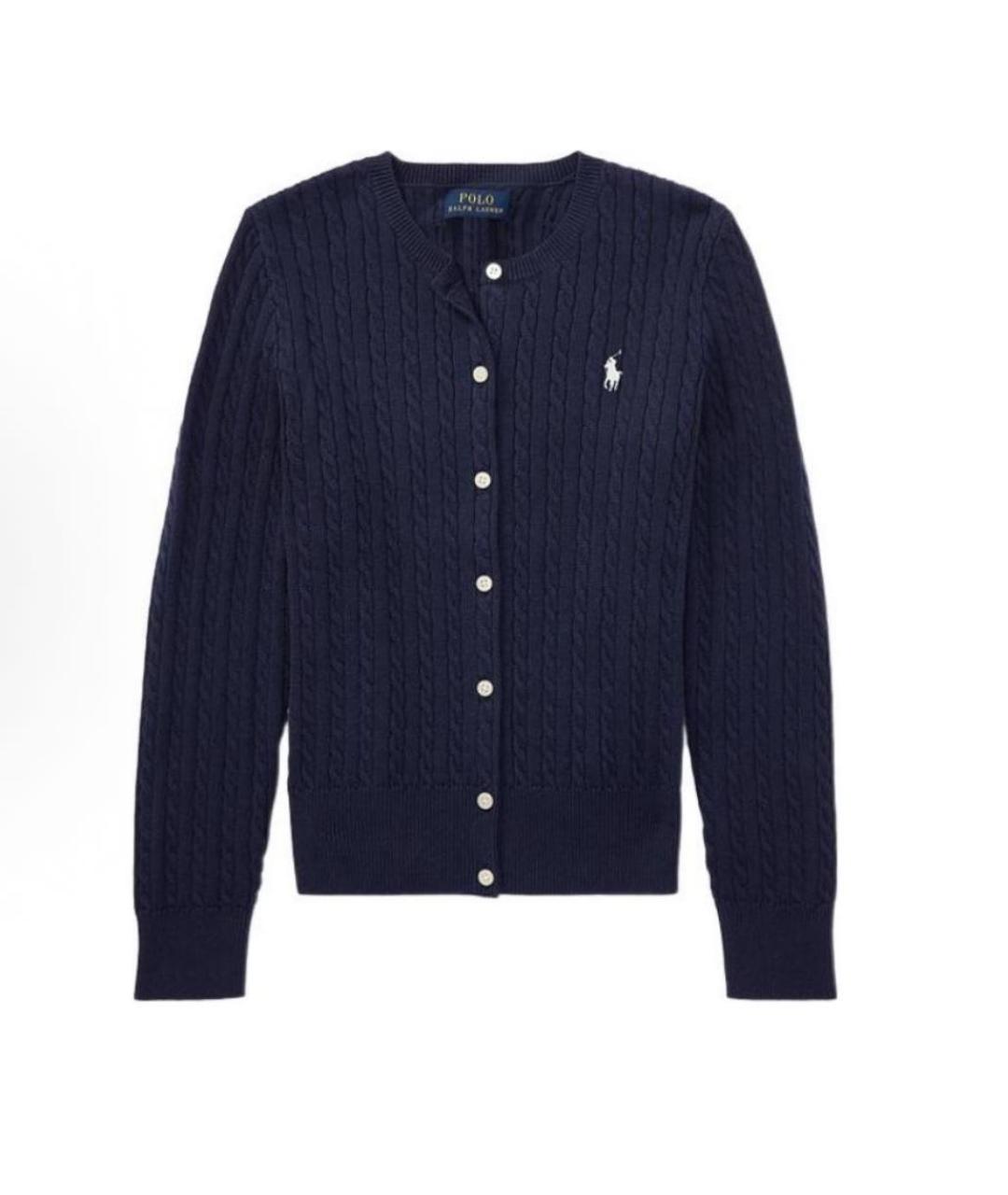 POLO RALPH LAUREN Темно-синий хлопковый кардиган, фото 1