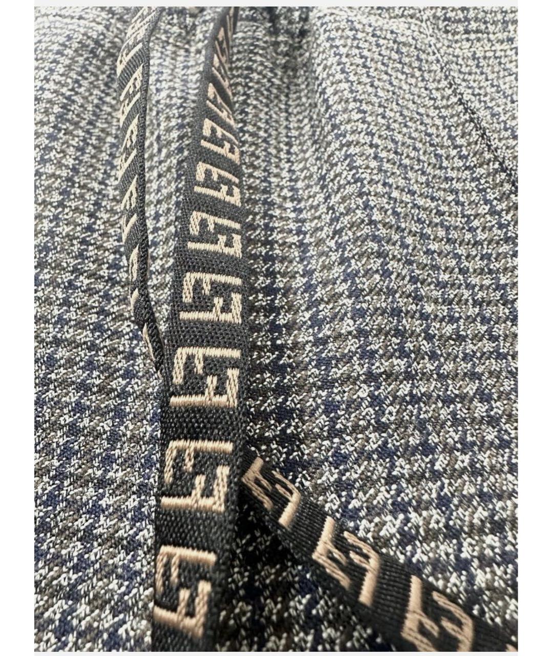 FENDI Серые шерстяные брюки узкие, фото 7