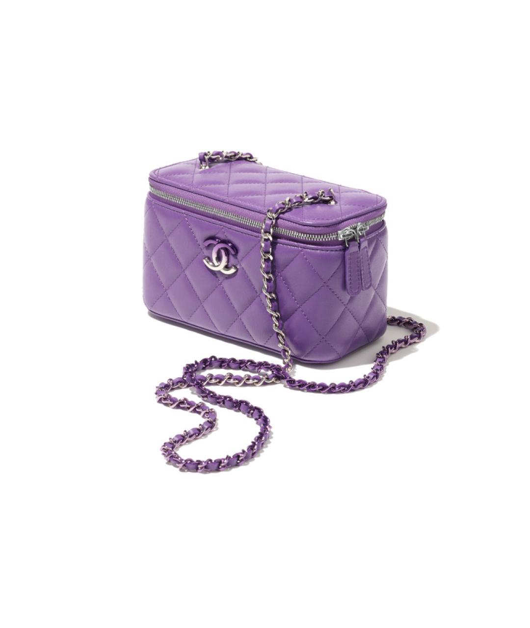 CHANEL Фиолетовая кожаная сумка через плечо, фото 2