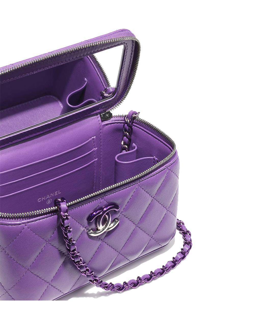 CHANEL Фиолетовая кожаная сумка через плечо, фото 3