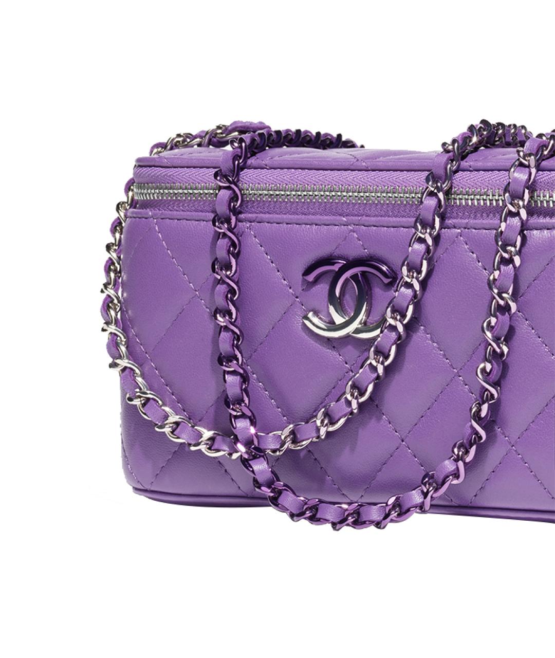 CHANEL Фиолетовая кожаная сумка через плечо, фото 4