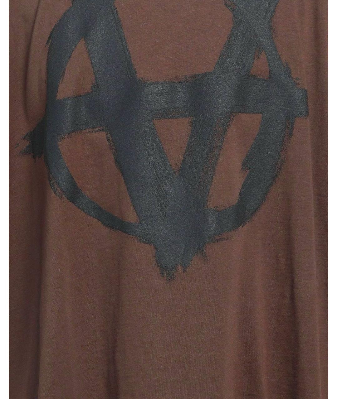 VETEMENTS Коричневая хлопковая футболка, фото 4