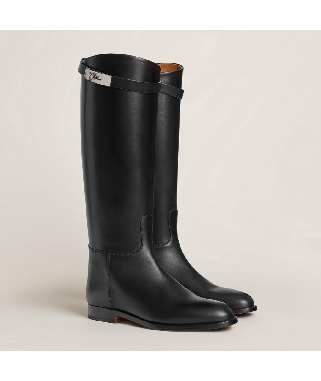 HERMES Черные кожаные сапоги, фото 4