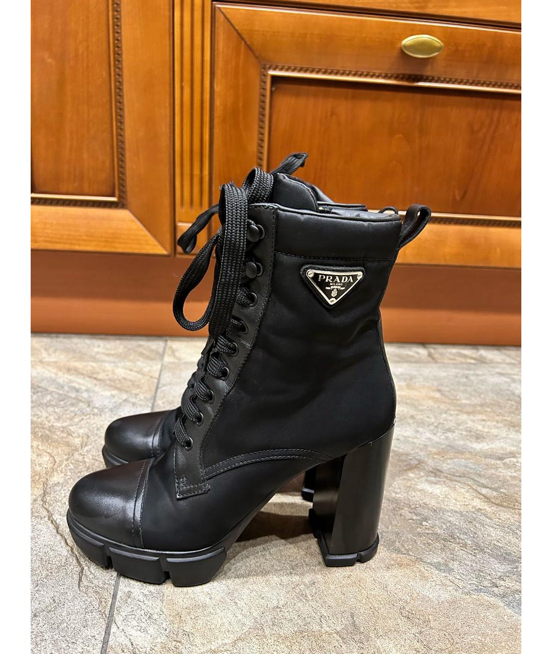 PRADA Черные кожаные ботильоны, фото 4