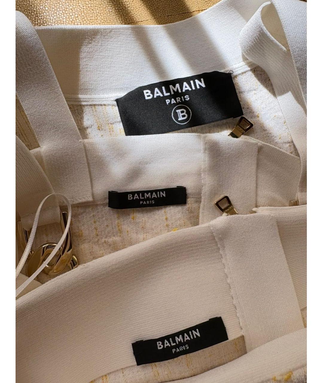 BALMAIN Белый вискозный костюм с юбками, фото 4