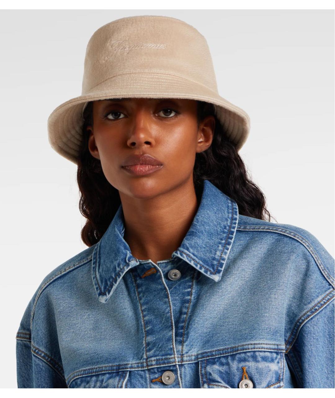 JACQUEMUS Бежевая шерстяная панама, фото 4