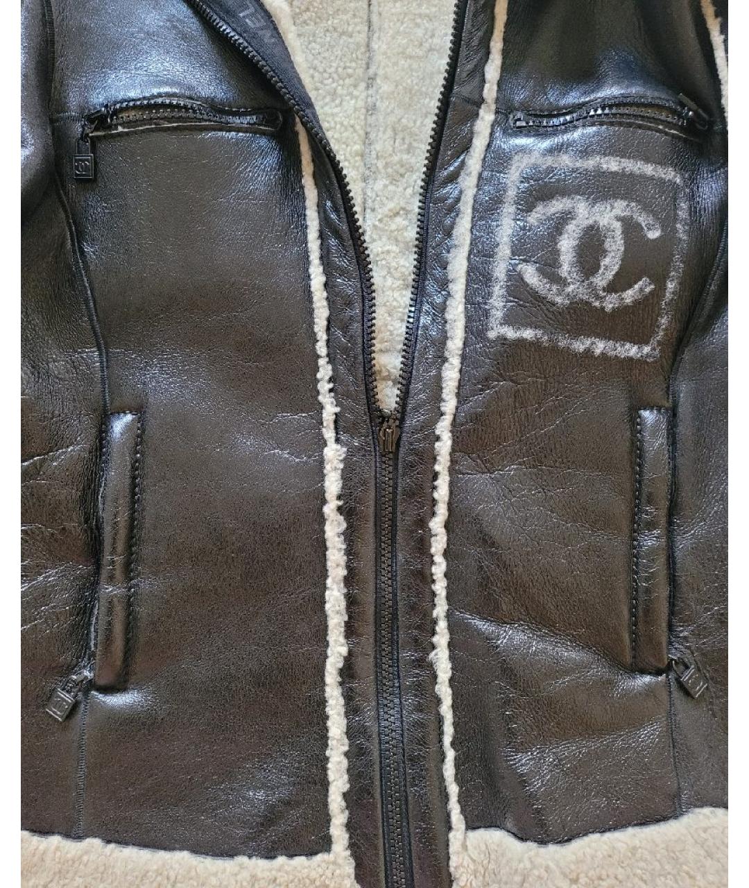 CHANEL Черная кожаная дубленка, фото 4