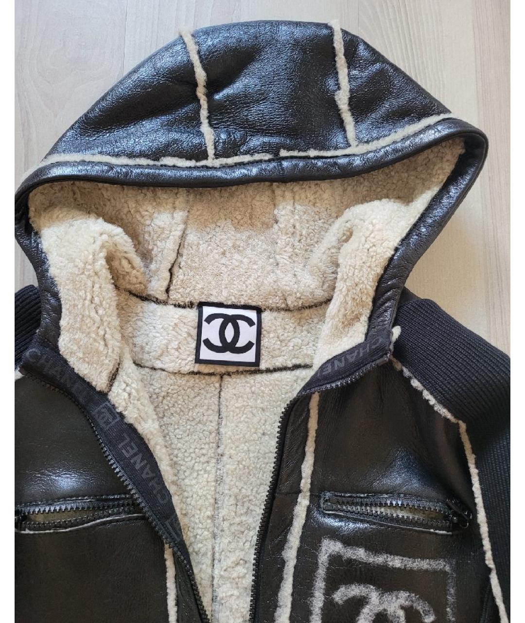 CHANEL Черная кожаная дубленка, фото 3