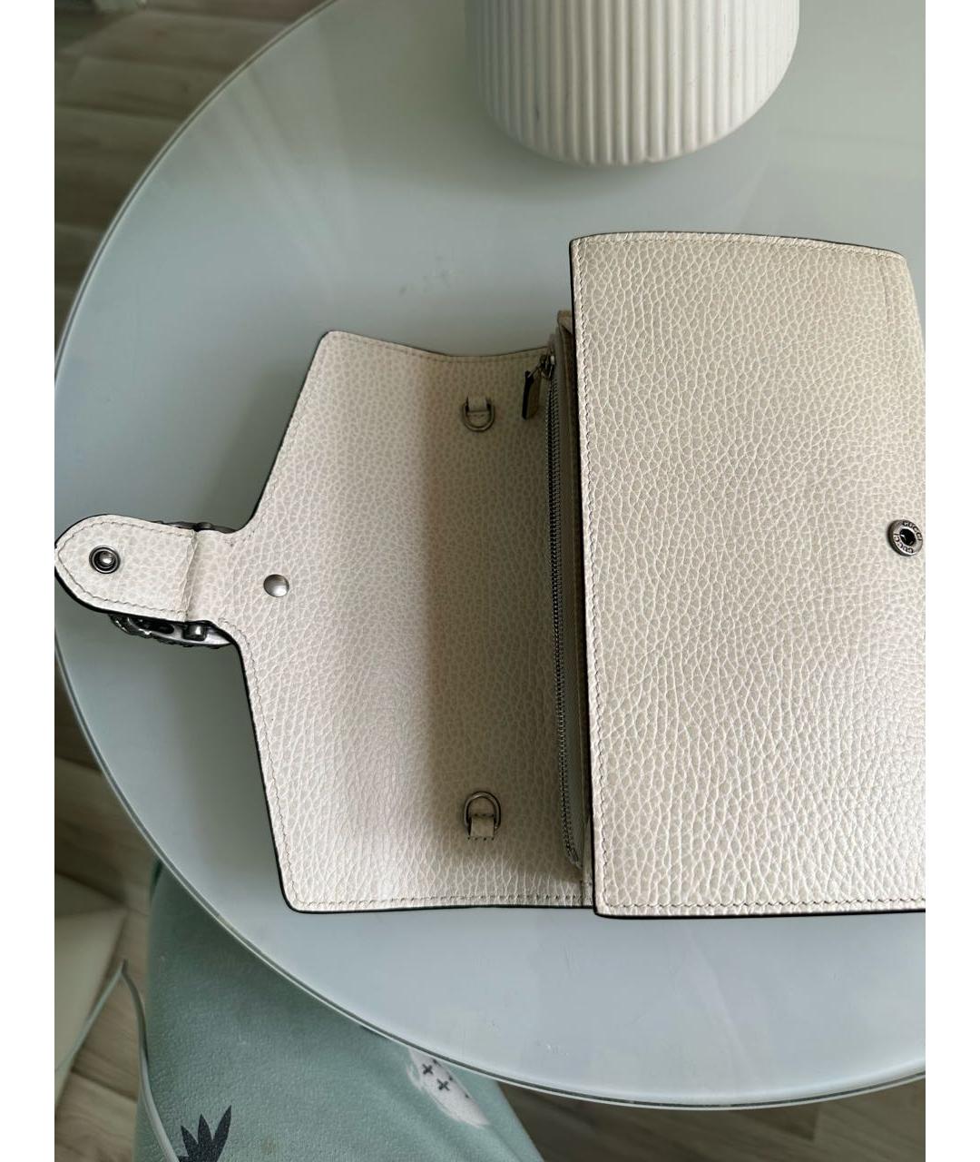 GUCCI Белая кожаная сумка через плечо, фото 3