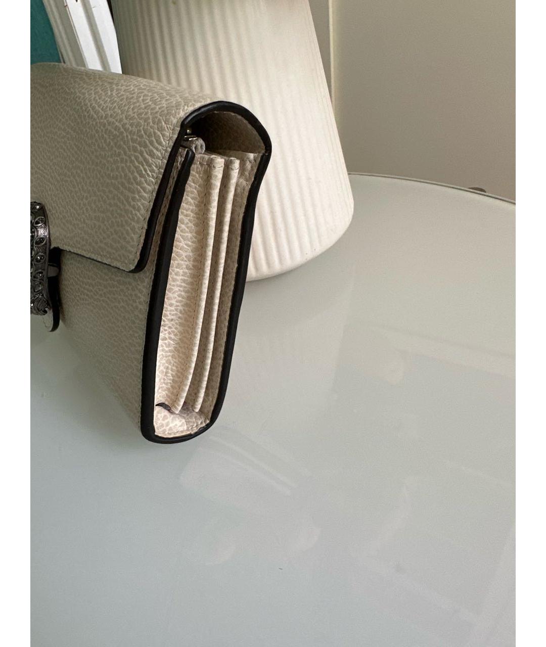 GUCCI Белая кожаная сумка через плечо, фото 5