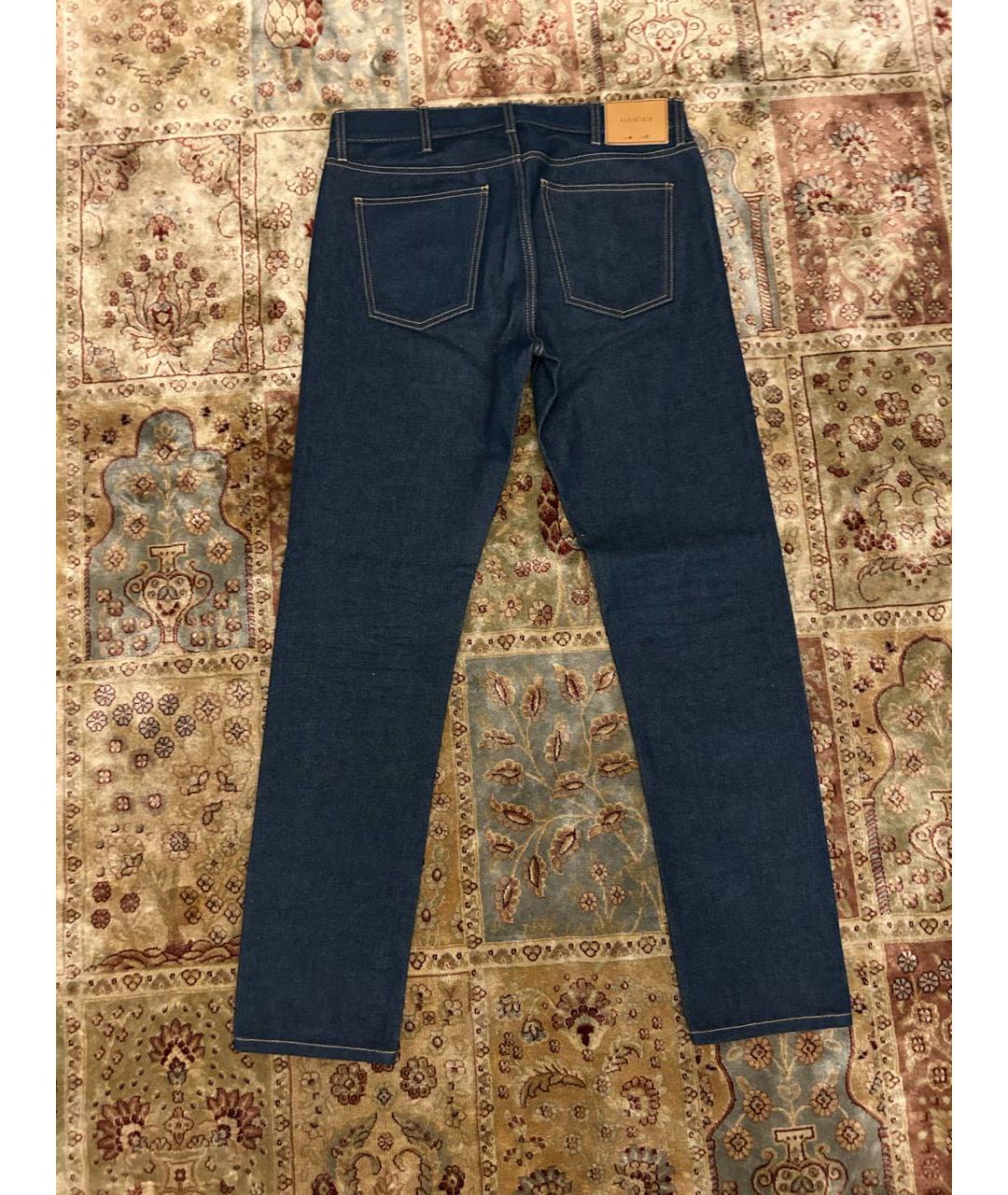 GUCCI Темно-синие хлопковые джинсы скинни, фото 2