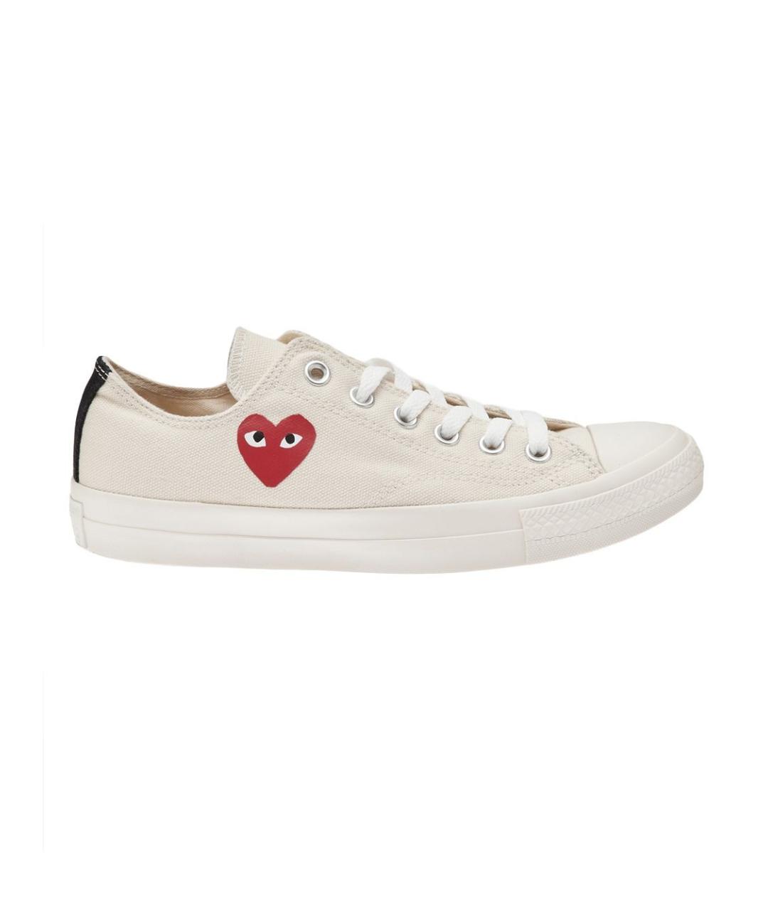 COMME DES GARÇONS PLAY Бежевые текстильные кеды, фото 1