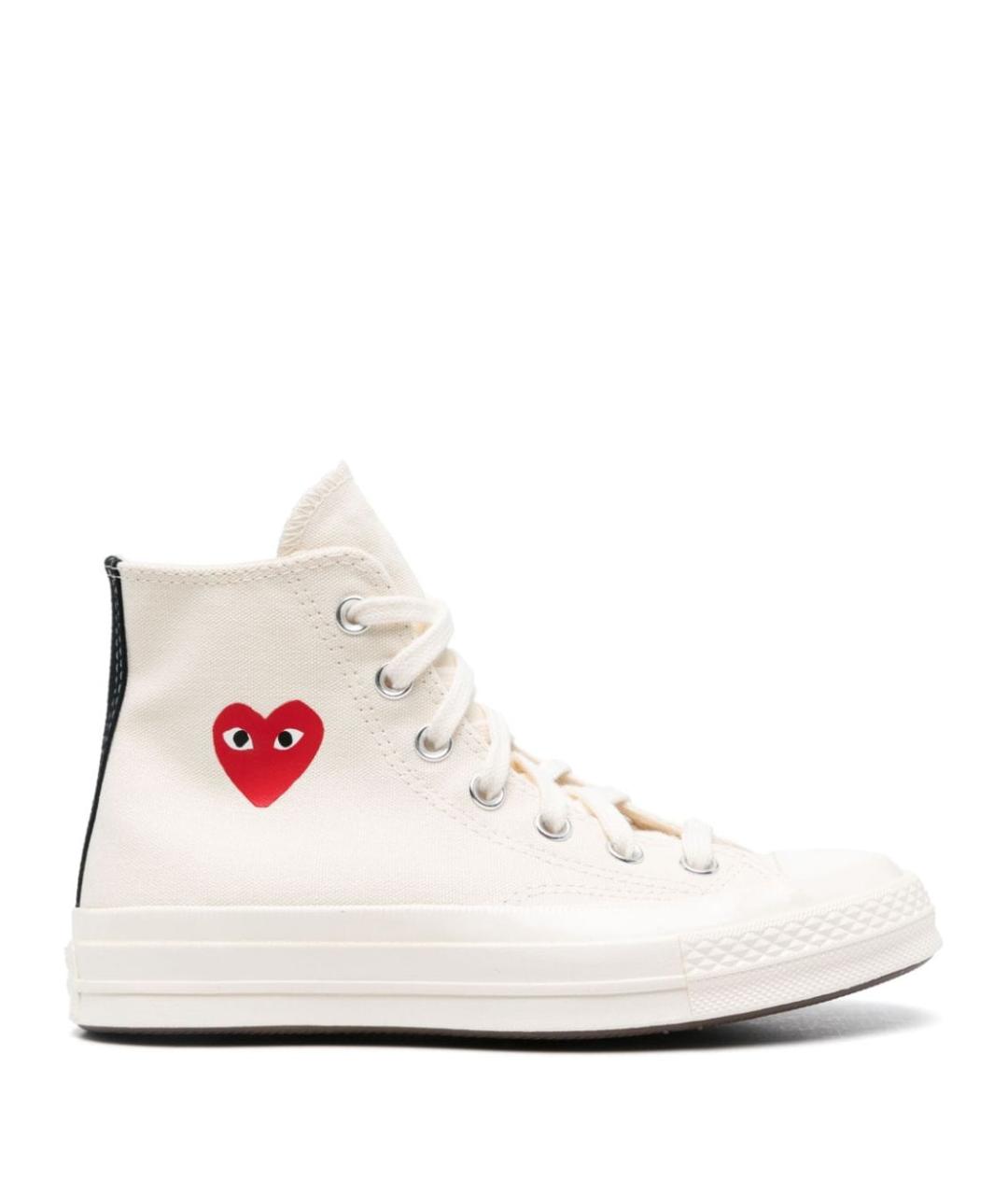 COMME DES GARÇONS PLAY Бежевые текстильные кеды, фото 1