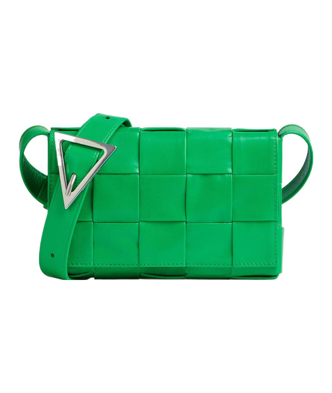 BOTTEGA VENETA Зеленая кожаная сумка на плечо, фото 1