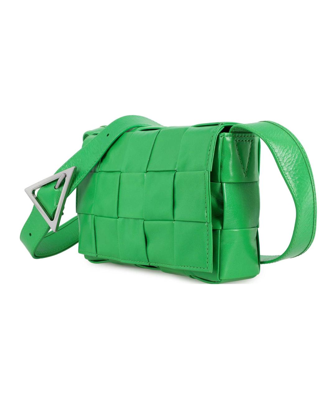 BOTTEGA VENETA Зеленая кожаная сумка на плечо, фото 2